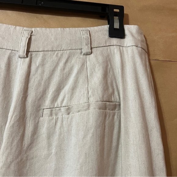 Witchery | Linen Blend Wide Leg High Waisted Trouser Pants Culottes Flax Size 10 - Picture 11 of 12